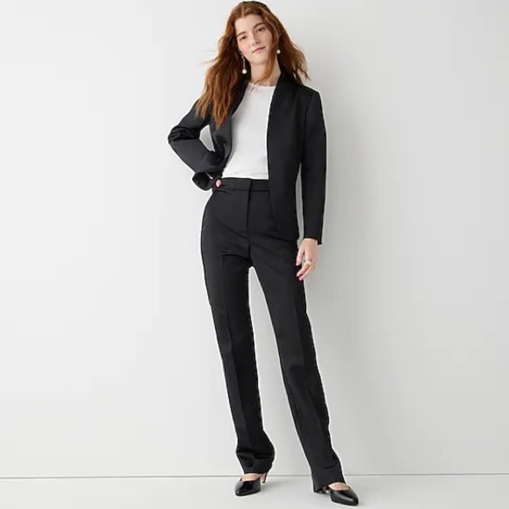 Black Satin Trousers 12 Tall